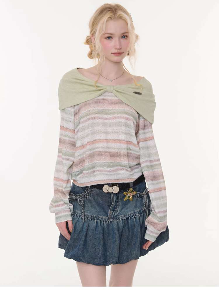 Spring Mist Butterfly Knit Top【s0000015428】