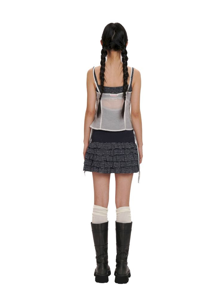 Overlay niche design lace-up camisole【s0000012521】