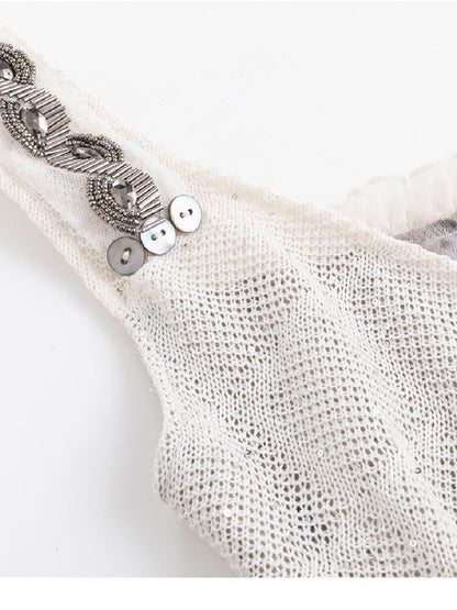 Sequin Studded Checkered Vest【s0000016216】