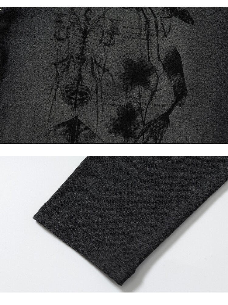 Washed Printed Rivet Knitted Top【s0000016261】
