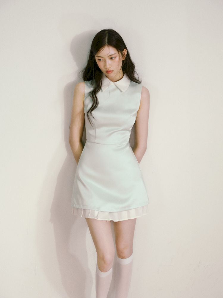 False Two Piece Hem Straight Dress【s0000013245】