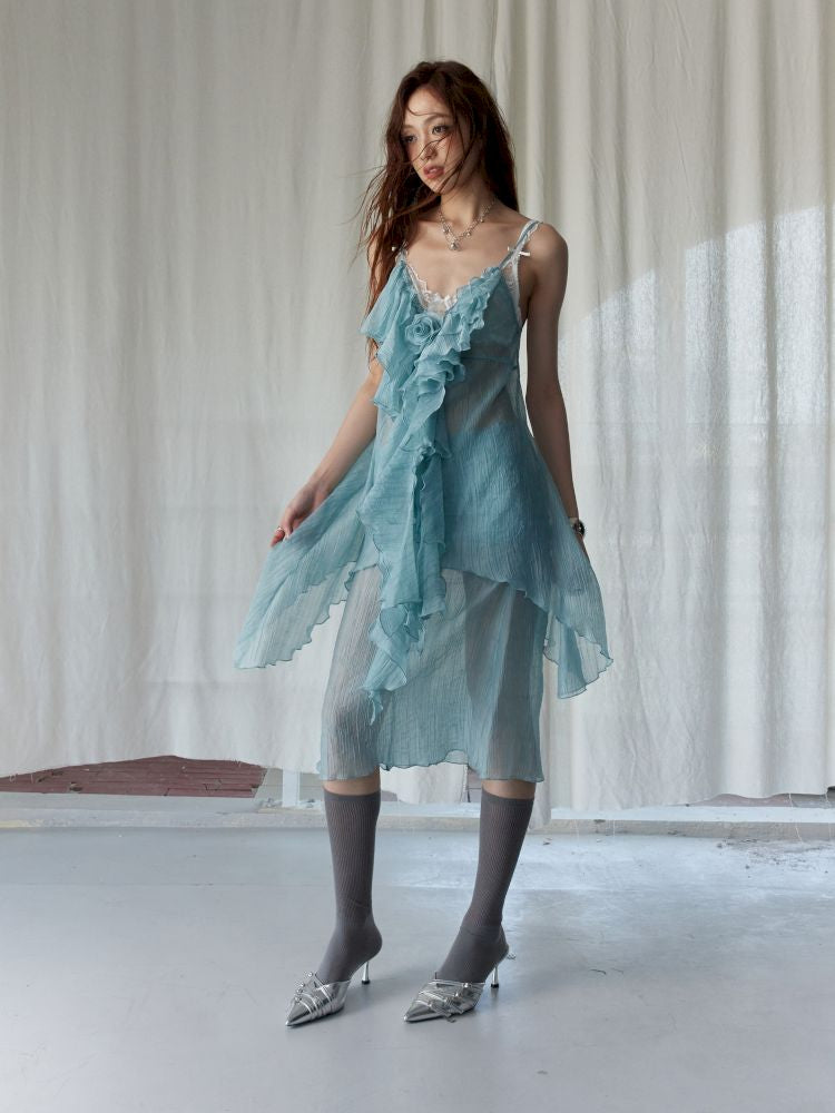 Mambo Mint Green Light Sheer Halter Skirt【s0000013226】