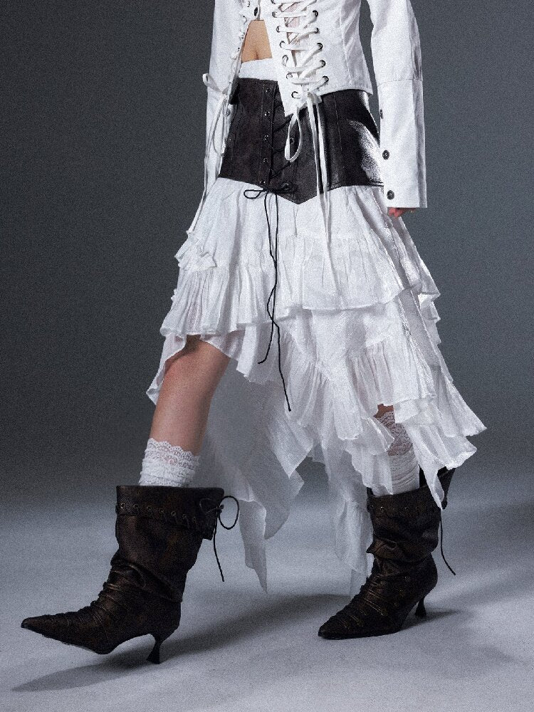 Romantic Punk Lace Patchwork Skirt【s0000018005】