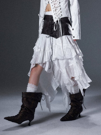 Romantic Punk Lace Patchwork Skirt【s0000018005】