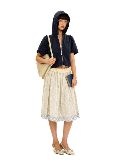 Thin Plaid Bow Spliced Skirt【s0000016087】