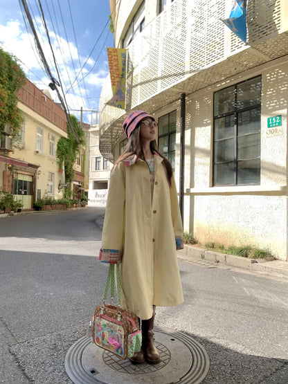 Color-Blocked Oversized Trench Coat【s0000014168】