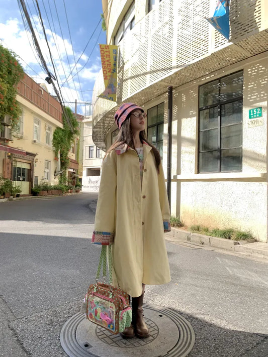 Color-Blocked Oversized Trench Coat【s0000014168】