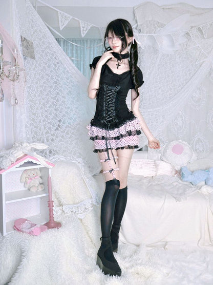 Polka dot pumpkin pants【s0000012694】