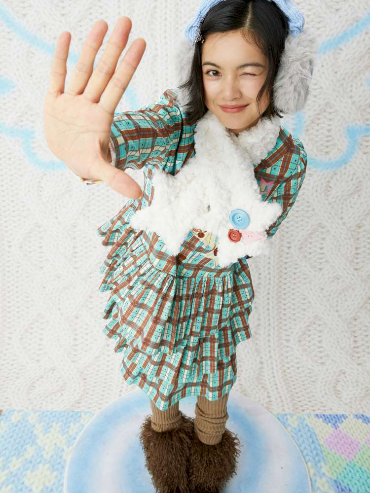 Star Y2K Plush Versatile Two-Tone Scarf【s0000014855】