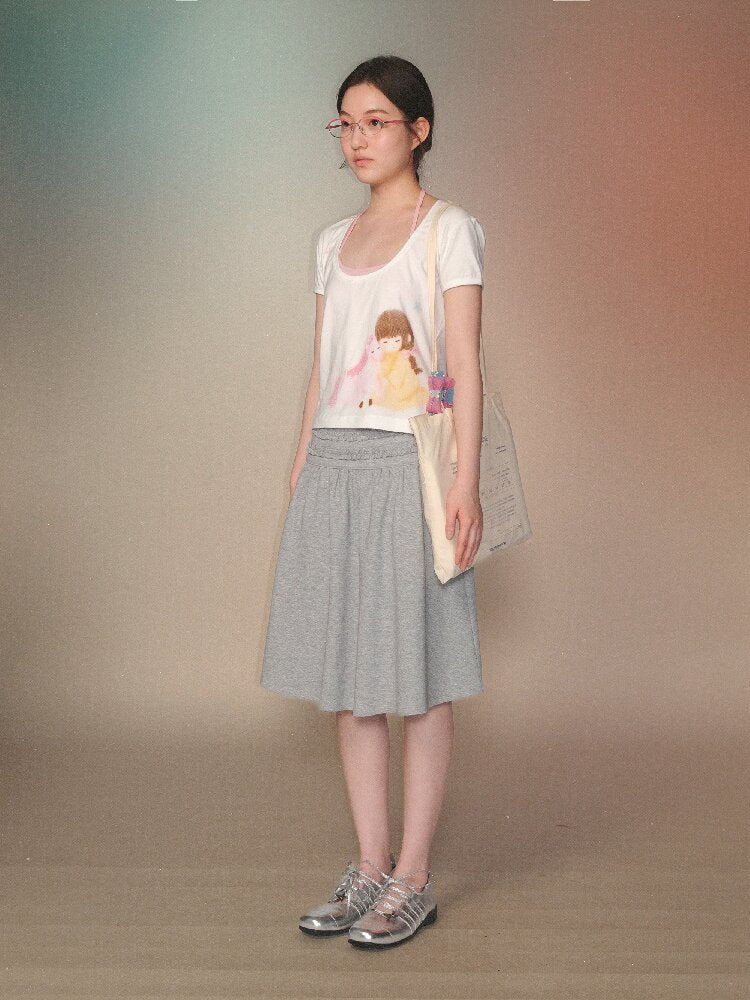 Girls Horse Print Short Sleeve T-shirt【s0000016102】
