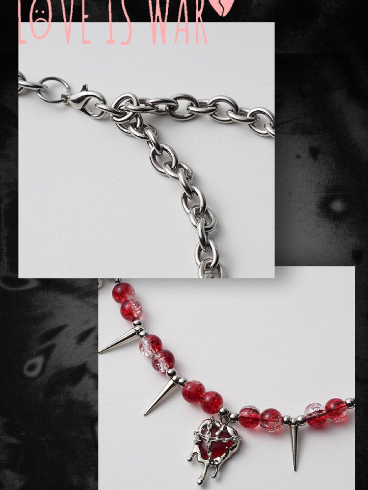 Handmade Y2K Punk Beaded Necklace【s0000018966】