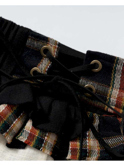 Heavy-Duty Plaid Tiered Skirt【s0000014477】