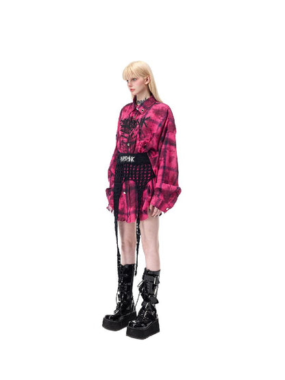 Electric Moon Riveted Plaid Shirt【s0000017724】