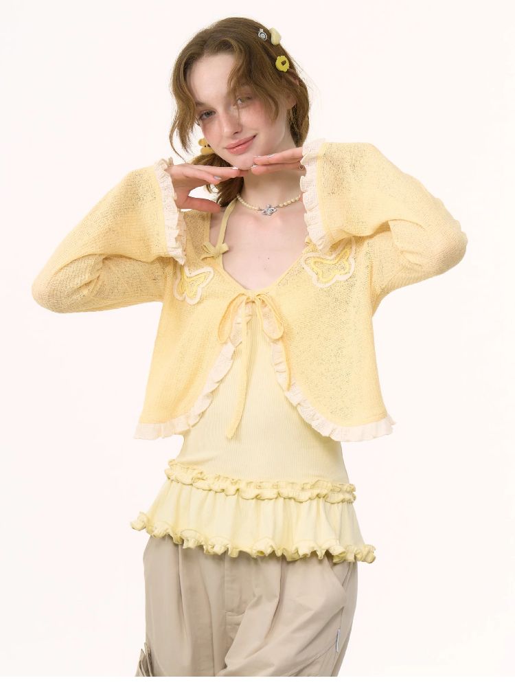 Butterfly Lace Knit Cardigan【s0000012229】