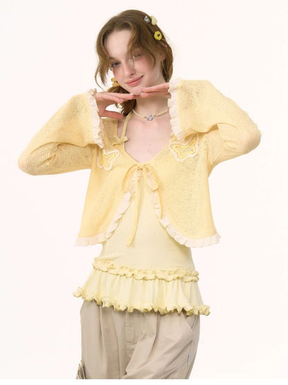 Butterfly Lace Knit Cardigan【s0000012229】