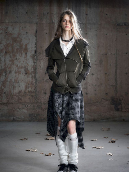 Punk splicing velvet bustier skirt【s0000013886】