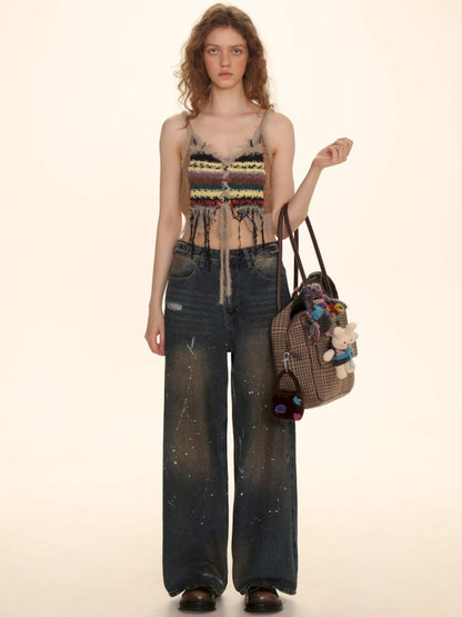 Splash Ink Flip Dot Casual Long Pants【s0000006006】