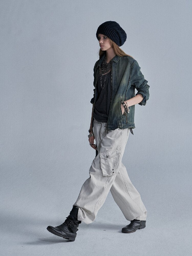 Brushed Tie Floral Denim Jacket【s0000018472】