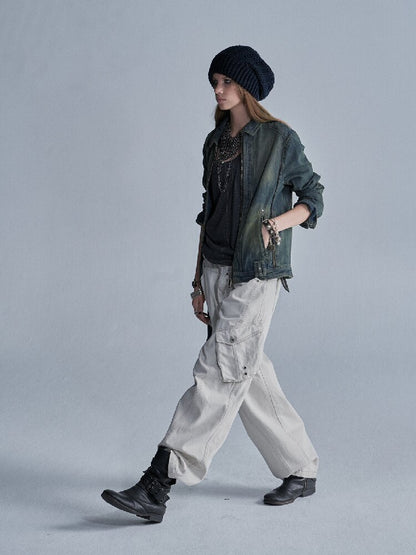 Brushed Tie Floral Denim Jacket【s0000018472】