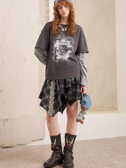 Lace Patchwork Skirt A-Line Mini Skirt【s0000014066】