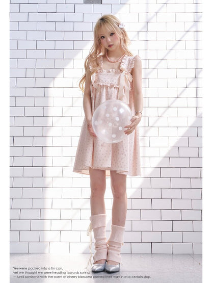 Pink Floral Ruffled Puffy Skirt【s0000016364】