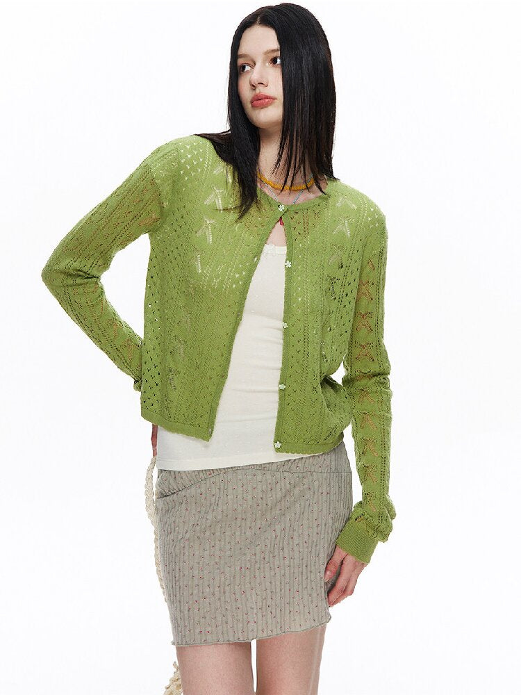 Openwork Cherry Blossom Cardigan【s0000015877】