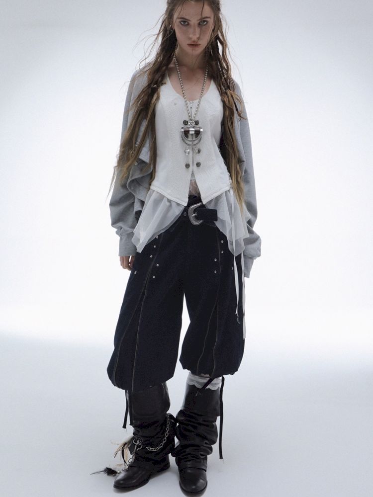 Distressed 5-Inch Harem Riding Pants【s0000013906】