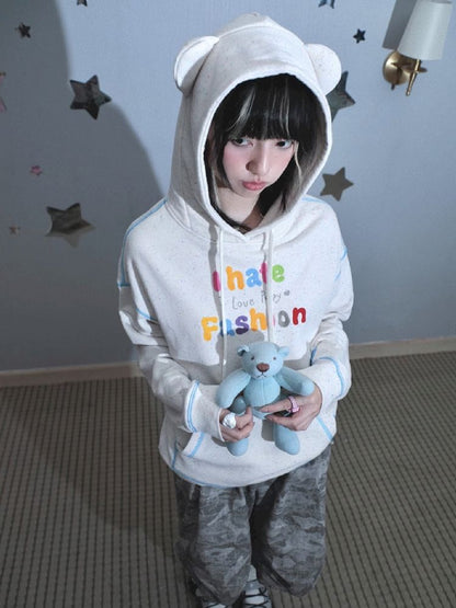 Bear ears hooded long-sleeved sweater【s0000010470】