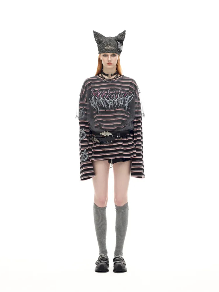 Cat-Eared Concept Little Devil Hole-Pattern Beanie【s0000014010】