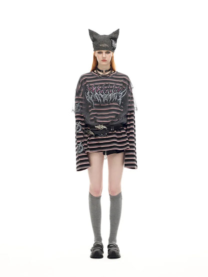 Cat-Eared Concept Little Devil Hole-Pattern Beanie【s0000014010】