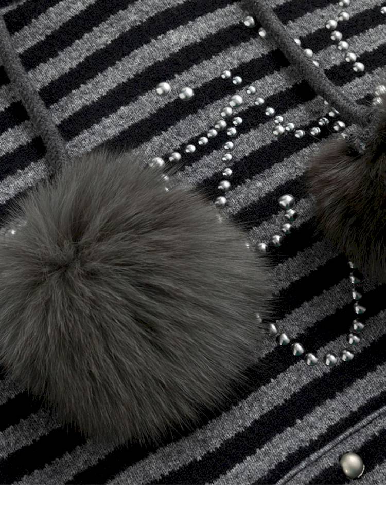 Striped Cat-Ear Hoodie【s0000014425】