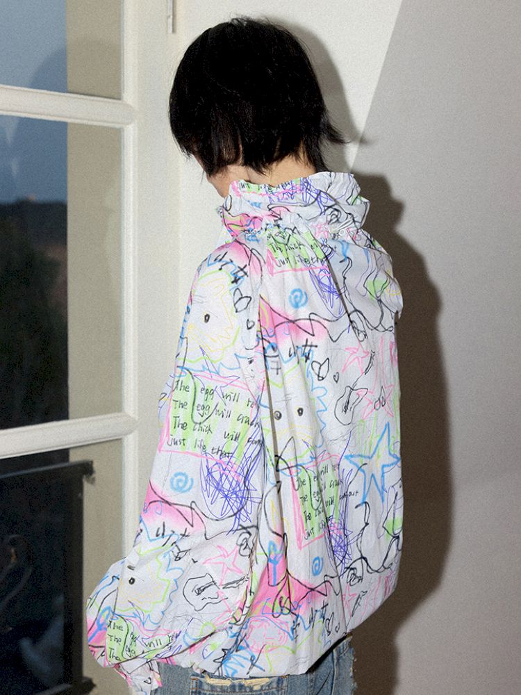 Graffiti Pod Collar Sunbrella Jacket【s0000012418】