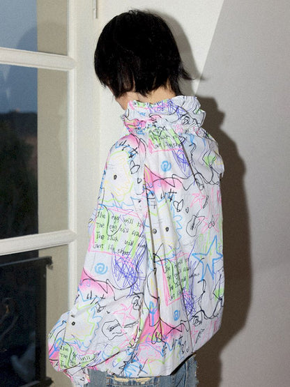 Graffiti Pod Collar Sunbrella Jacket【s0000012418】