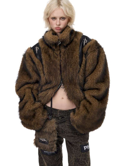 Electric Moon Stitching Fur Jacket【s0000015138】