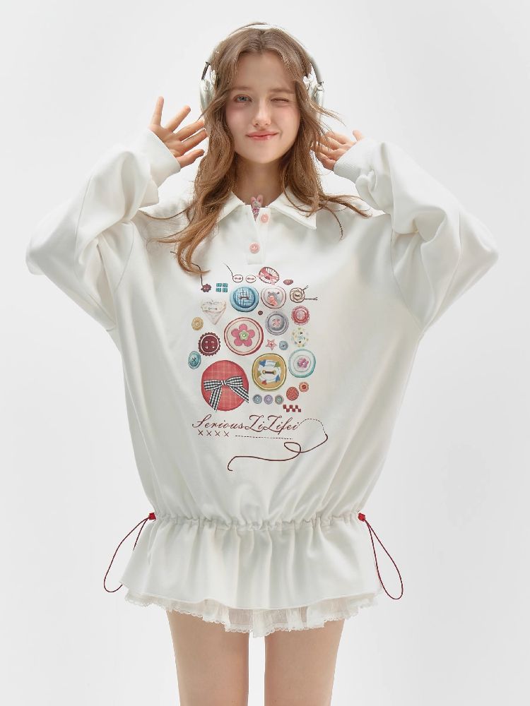 Neck Waist Slimming Sweatshirt【s0000012217】