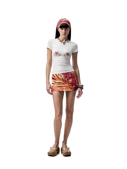 Floral Print Short Sleeve T-Shirt【s0000012398】