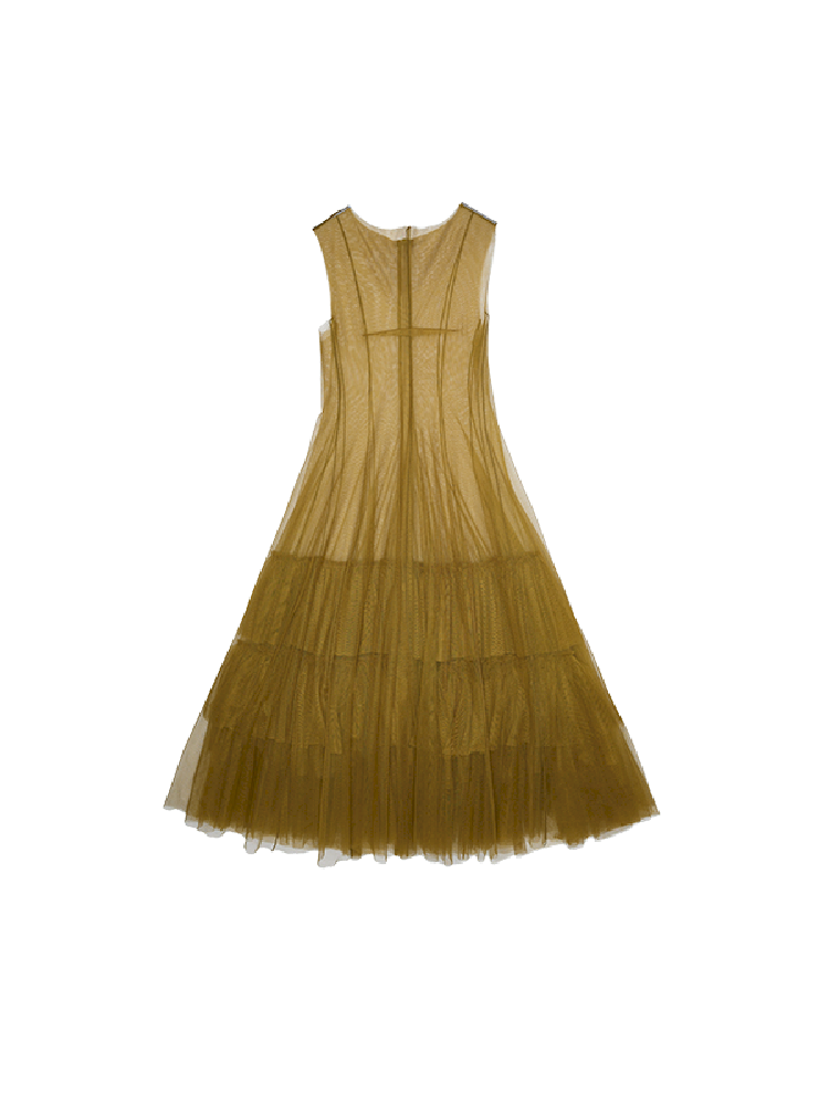 Mesh Sheer Layered Sleeveless Dress【s0000011564】