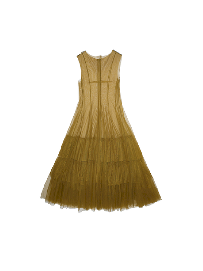 Mesh Sheer Layered Sleeveless Dress【s0000011564】