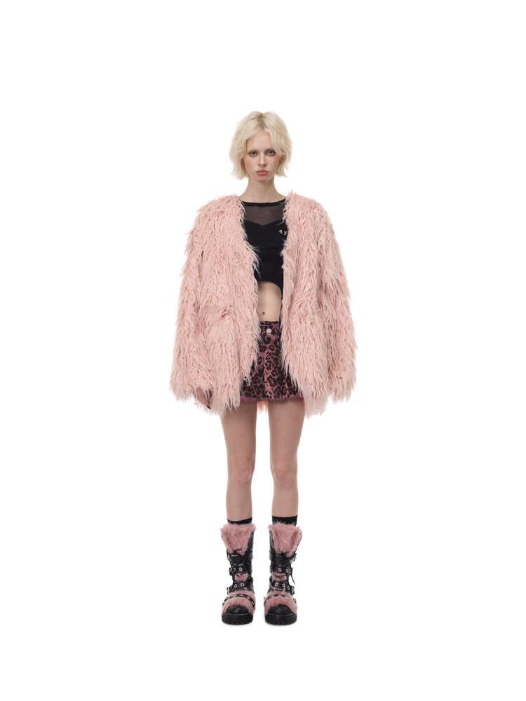 Pink Blue Sheep Fur Gal Jacket【s0000015133】
