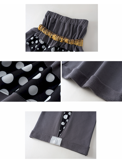 Polka Dot Paneled Wide Leg Pants【s0000015150】