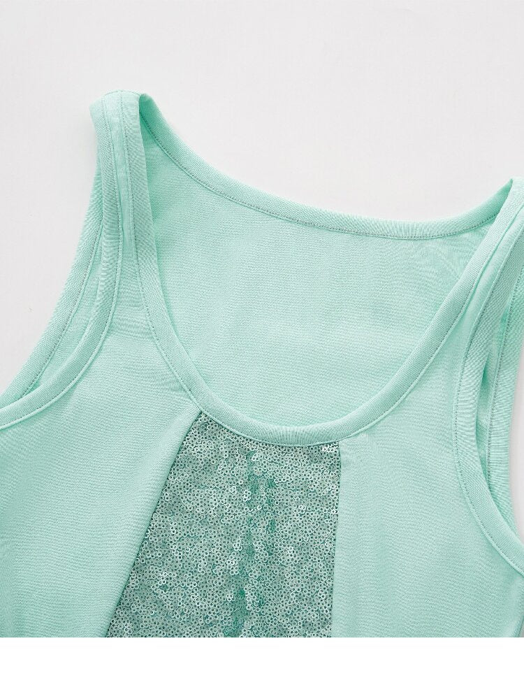 Drape Off Shoulder Sequin Vest【s0000018116】