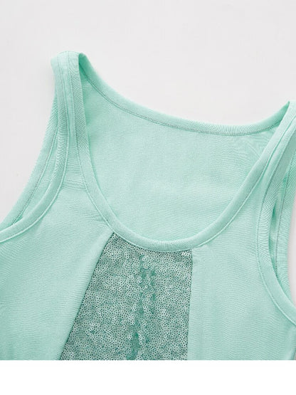 Drape Off Shoulder Sequin Vest【s0000018116】