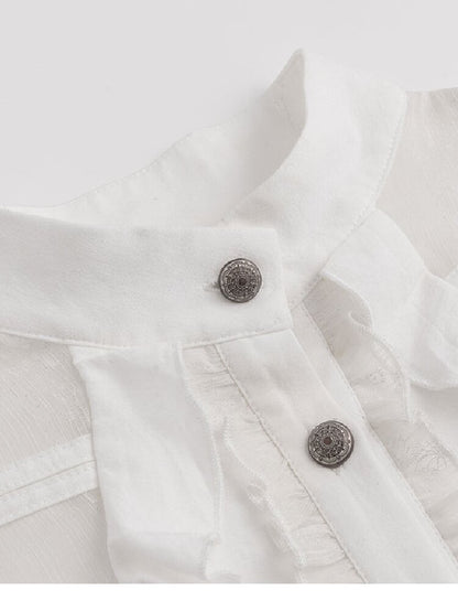 Napoleon Chiffon Patchwork Shirt【s0000018103】