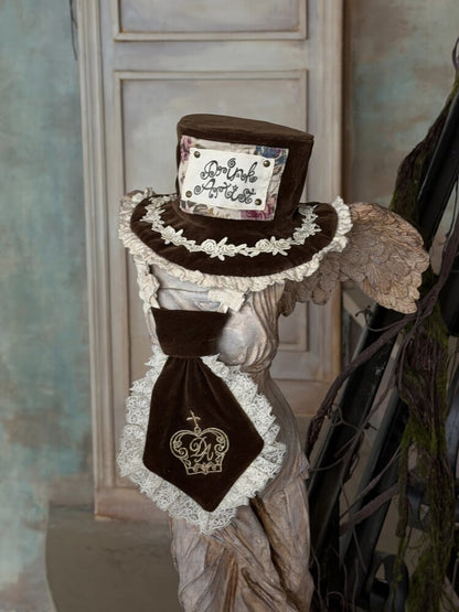 Brown Velvet Top Hat Tie【s0000015617】