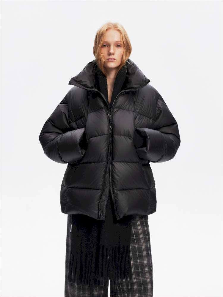 Winter Stand Collar Black Warm 90 Down Jacket【s0000014871】