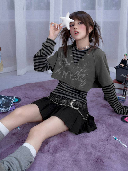 Two-Piece Suit Hooded T-Shirt【s0000014367】