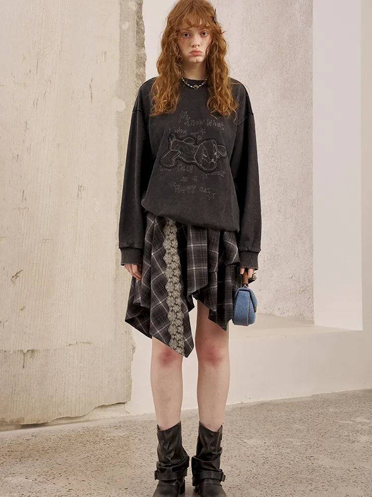 Oversized Long-Sleeve Pullover Sweatshirt【s0000014050】