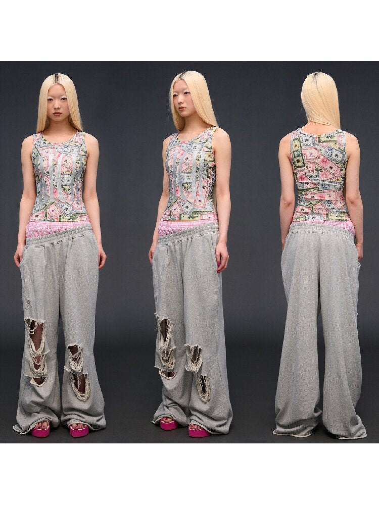 I Hope To Be Rich Printed Vest【s0000017843】