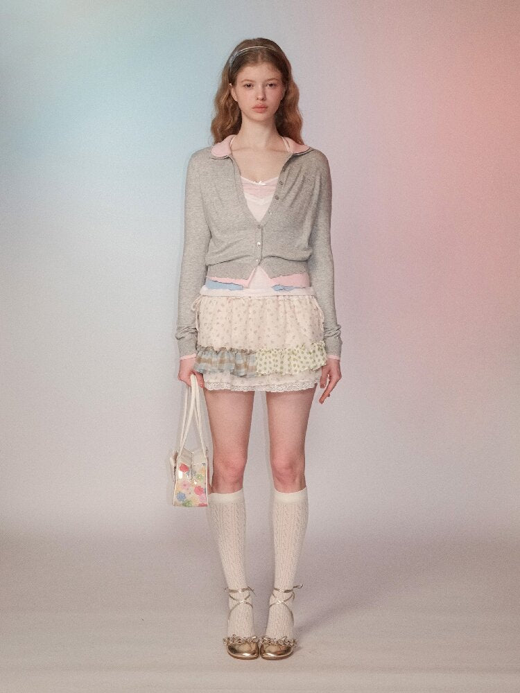 Contrast Fake 3-Piece Knit Cardigan【s0000016101】
