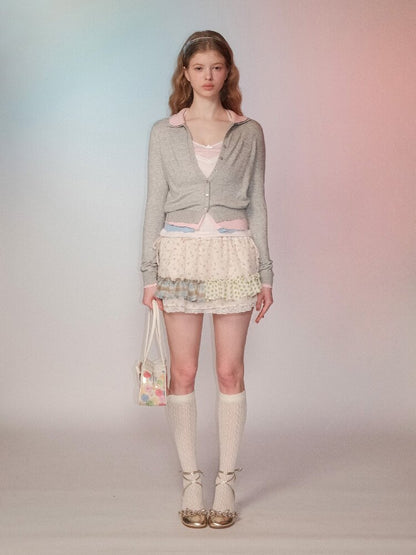 Contrast Fake 3-Piece Knit Cardigan【s0000016101】